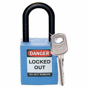 38mm SAF PADLOCK W/PS BLUE KD 6PK 813593